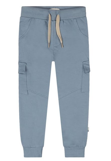 GJ Baby Boys Blue Solid Cotton Elasticated Track Pant 18-24 Months
