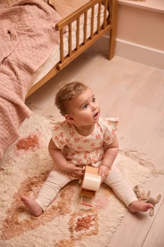 GJ Baby Girls Off White Graphic Print Cotton Half Sleeves Dress 18-24 Months