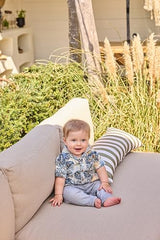 GJ Baby Boys Blue Tropical Print Cotton Half Sleeves Shirt 18-24 Months