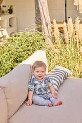 GJ Baby Boys Blue Tropical Print Cotton Half Sleeves Shirt 18-24 Months