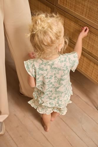 GJ Baby Girls Floral Printed Cotton 2-Piece Set (T-Shirt & Shorts)