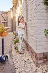 GJ Baby Girls Blue Floral Print Cotton Elasticated Leggings 18-24 Months