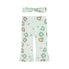 GJ Baby Girls Blue Floral Print Cotton Elasticated Leggings 18-24 Months