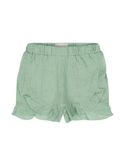 GJ Baby Girls Green Solid Cotton Elasticated Shorts 18-24 Months