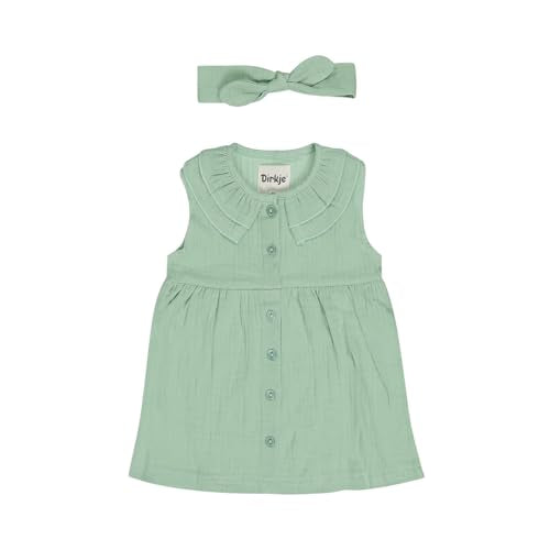 GJ Baby Girls Green Solid Cotton Half Sleeves Dress 18-24 Months