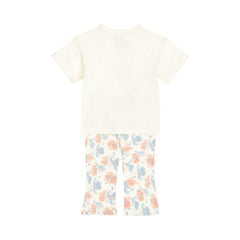 Girls Cotton Flared Leggings & T shirt
