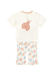 Girls Cotton Flared Leggings & T shirt