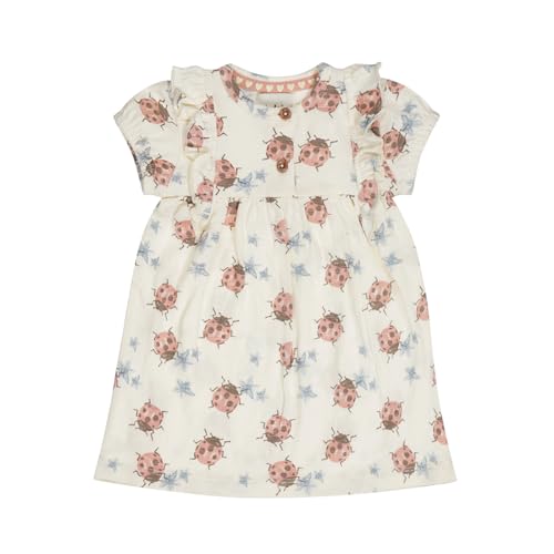 GJ Baby Girls Off White Graphic Print Cotton Half Sleeves Dress 18-24 Months