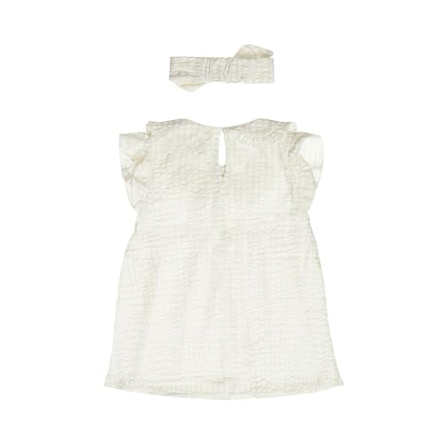 GJ Baby Girls Solid Cotton Dress with Headband
