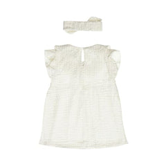 GJ Baby Girls Solid Cotton Dress with Headband