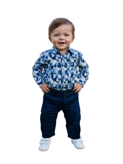 GJ Baby Boys Cotton Printed Full Sleeve Shirt
