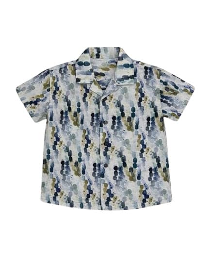 GJ Baby Boys Cotton Printed Resort Collar Shirt
