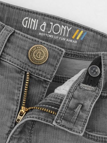 Gini and Jony Boys Dark Grey Denim Jeans Fixed Waist