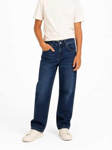 Gini and Jony Boys Blue Washed Denim Jeans Fixed Waist