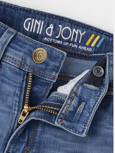 Gini and Jony Boys Dark Blue Washed Denim Jeans Fixed Waist