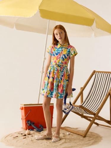 Gini and Jony Girls Multi-Color Cotton Dress Half Sleeves