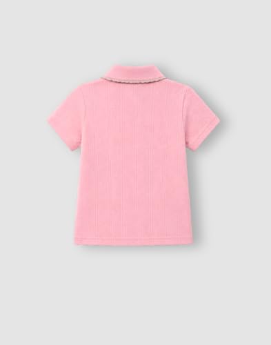Gini and Jony Girls Peach Applique Cotton Half Sleeves Polo Top 4-5 Years
