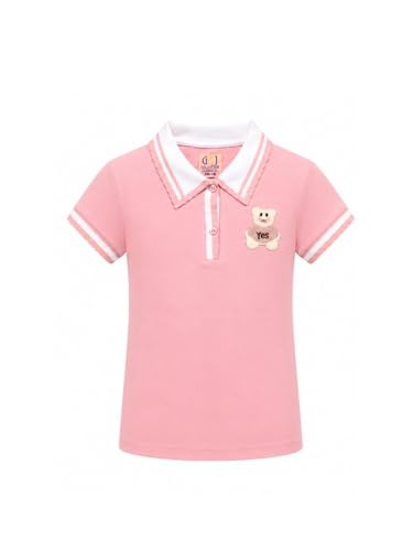Gini and Jony Girls Pink Cotton Polo Top Half Sleeves