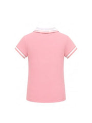 Gini and Jony Girls Pink Cotton Polo Top Half Sleeves