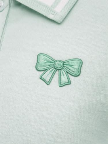 Gini and Jony Girls Mint Green Applique Cotton Half Sleeves Polo Top 13-14 Years