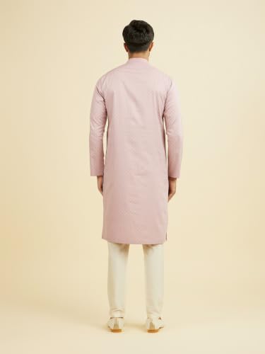 Manyavar Men's Cotton Dotted Print Kurta Set