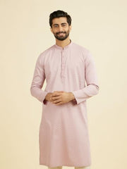 Manyavar Men's Cotton Dotted Print Kurta Set