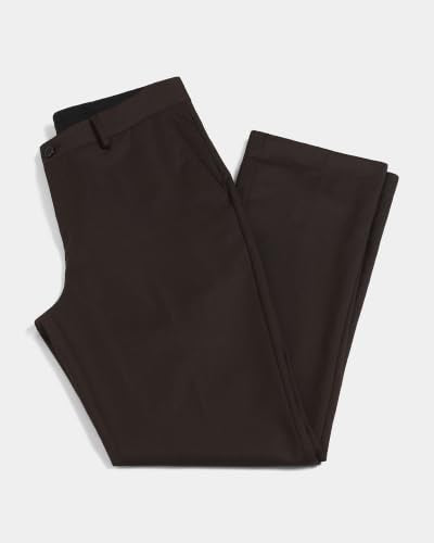 Blackberrys Men Textured Regular Fit Formal Trouser | Viscose Rayon Blend | Clean Front & Cross Pocket | Rust