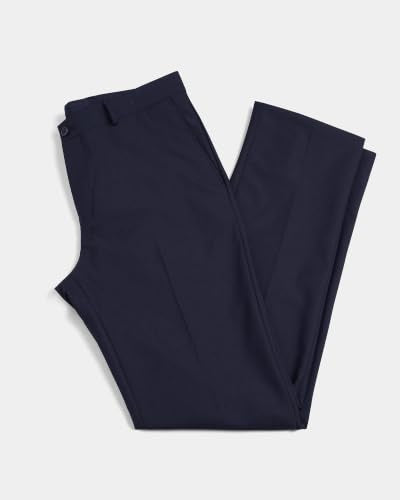 Blackberrys Men Textured Regular Fit Formal Trouser | Viscose Rayon Blend | Clean Front & Cross Pocket | Navy