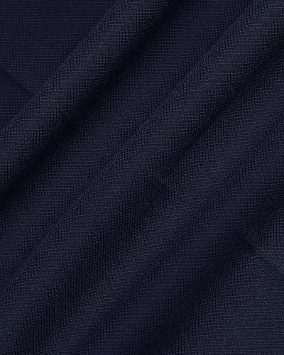 Blackberrys Men Textured Regular Fit Formal Trouser | Viscose Rayon Blend | Clean Front & Cross Pocket | Navy