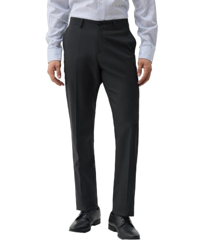 Blackberrys Men Textured Regular Fit Formal Trouser | Viscose Rayon Blend | Clean Front & Cross Pocket | Charcoal