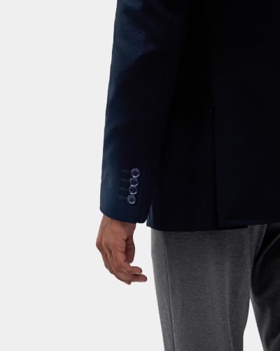 Blackberrys Men Textured Slim Fit Blazer| Dobby Woven Texture Navy Blue