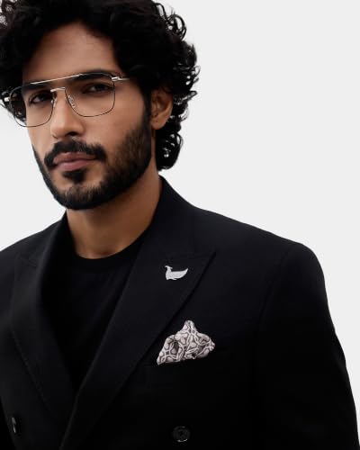 Blackberrys Men Textured Slim Fit Blazer| Dobby Woven Texture Black
