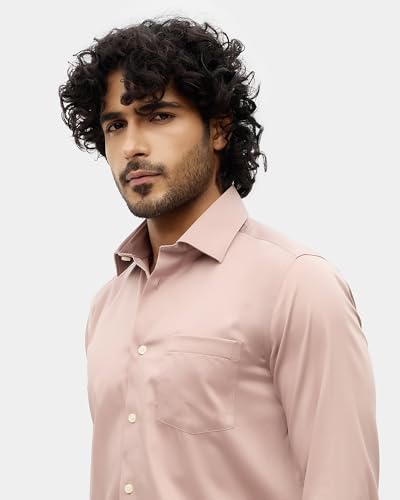 Blackberrys Men's Mauve Solid Regular-Fit Shirts |Office Wear