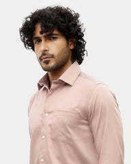 Blackberrys Men's Mauve Solid Regular-Fit Shirts |Office Wear