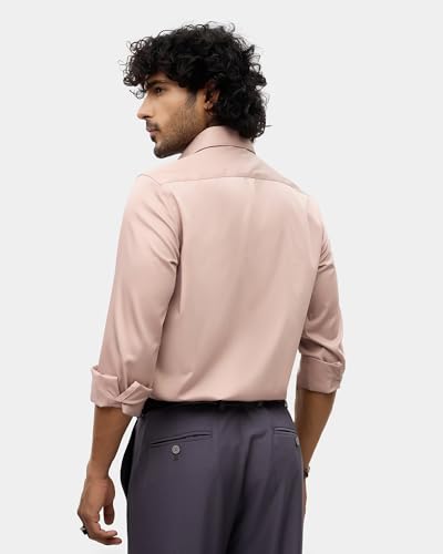 Blackberrys Men's Mauve Solid Regular-Fit Shirts |Office Wear