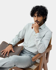 Blackberrys Men's Solid Mint Slim-Fit Shirts |Formal Wear