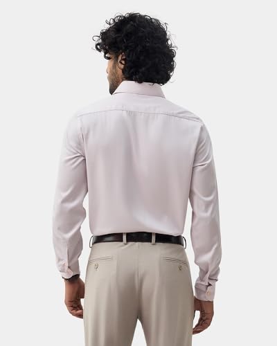 Blackberrys Men's Solid Light Pink Slim-Fit Shirts |Formal Wear