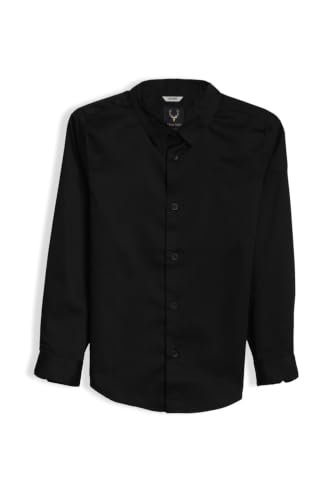 Allen Solly Boys Black Slim Fit Solid Casual Shirt
