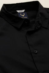 Allen Solly Boys Black Slim Fit Solid Casual Shirt