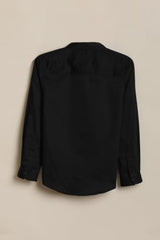 Allen Solly Boys Black Slim Fit Solid Casual Shirt