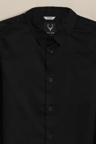Allen Solly Boys Black Slim Fit Solid Casual Shirt