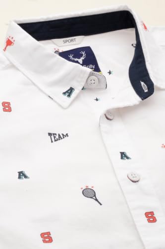 Allen Solly Boys White Slim Fit Print Casual Shirt