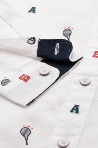 Allen Solly Boys White Slim Fit Print Casual Shirt