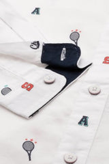 Allen Solly Boys White Slim Fit Print Casual Shirt