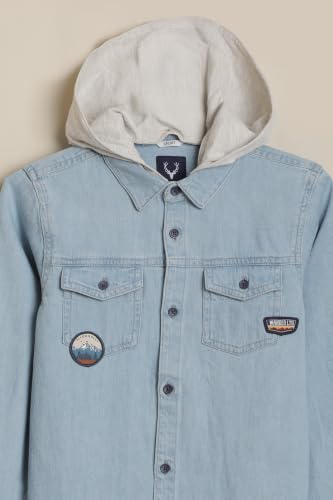 Allen Solly Boys Light Blue Slim Fit Solid Casual Shirt