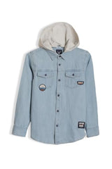 Allen Solly Boys Light Blue Slim Fit Solid Casual Shirt