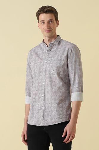 Men Pink Custom Fit Print Full Sleeves Casual Shirt