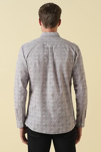 Men Pink Custom Fit Print Full Sleeves Casual Shirt