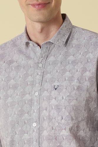 Men Pink Custom Fit Print Full Sleeves Casual Shirt