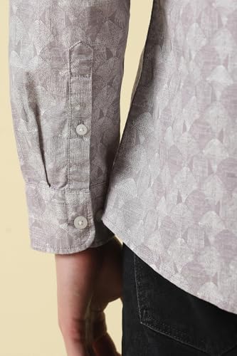 Men Pink Custom Fit Print Full Sleeves Casual Shirt
